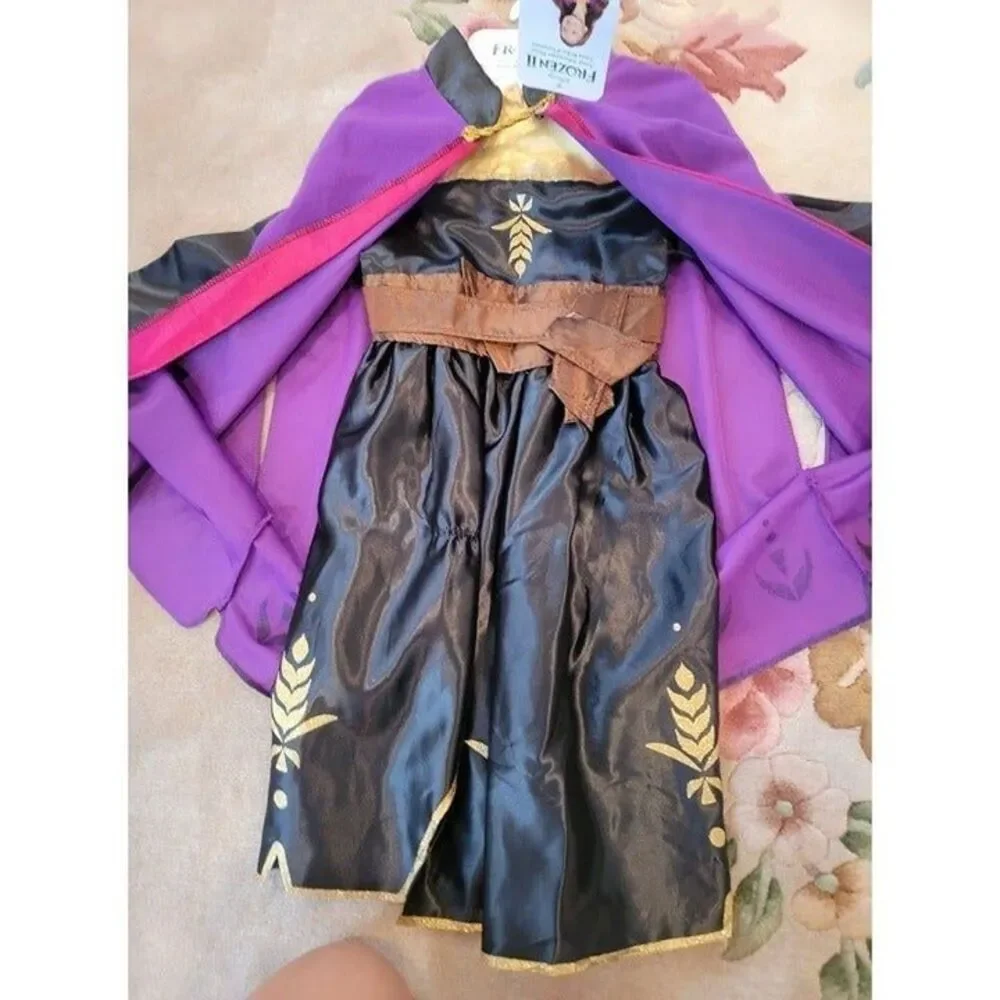 NEW Disney's Frozen 2 Anna Adventure Dress 2pc Dress and Cape Halloween Costume - Picture 4 of 10